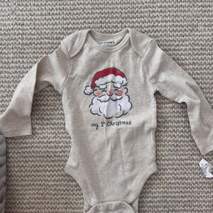 Old Navy Beige Santa Baby Bodysuit
